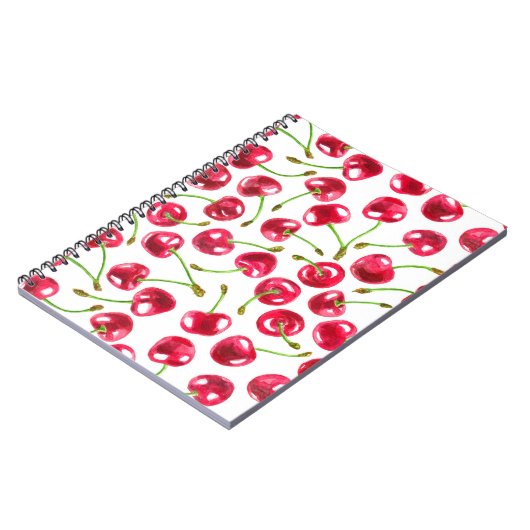 Carnet Motif de cerises d'aquarelle (Côté gauche)