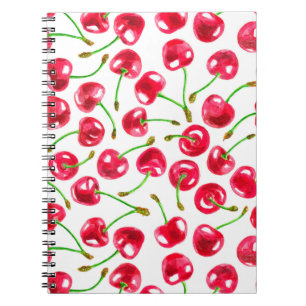 Carnet Motif de cerises d'aquarelle