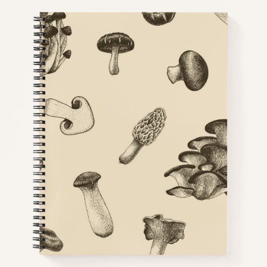 Carnet Motif de champignons (Devant)