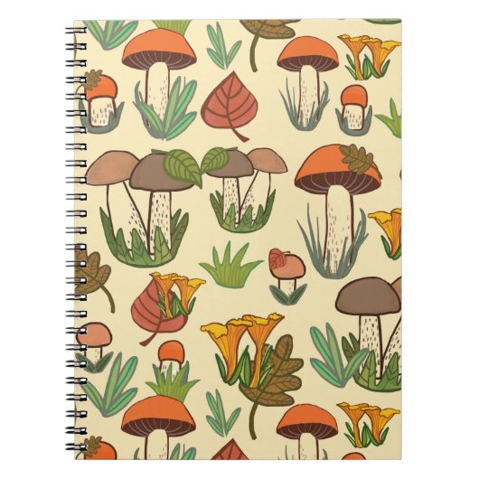 Carnet Motif de champignons. (Devant)