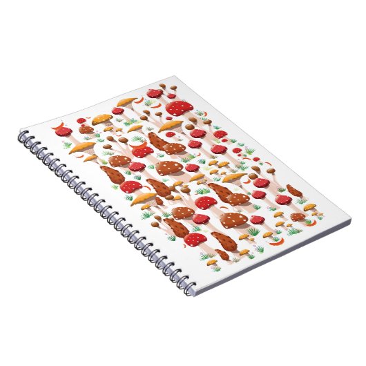 Carnet Motif de champignons mignons (Côté Droit)