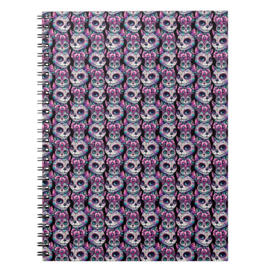 Carnet Motif de chat crâne sucre (Devant)