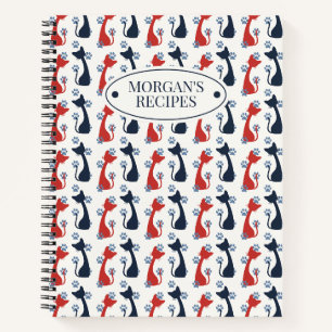 Carnet Motif de chat d'art populaire Recette de cuisine