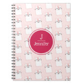 Carnet Motif de chat de chaton dormant Monogramme (Devant)