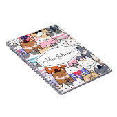 Carnet Motif de chat mignon et fantaisiste avec le nom de (Côté Droit)