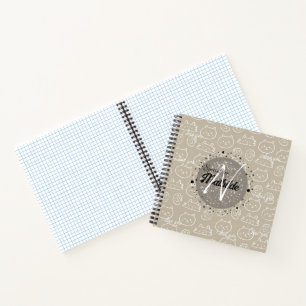 Carnet Motif de chat mignon monogramme personnalisé uniqu