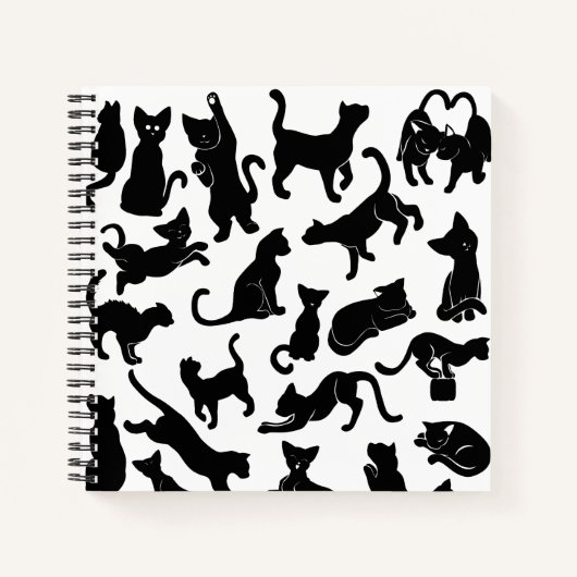 Carnet Motif de chat noir (Devant)