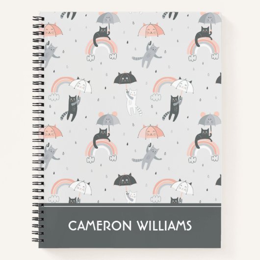 Carnet Motif de chats à plume (Devant)