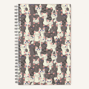 Carnet Motif de chats blancs et gris