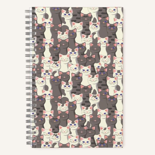 Carnet Motif de chats blancs et gris (Recto)
