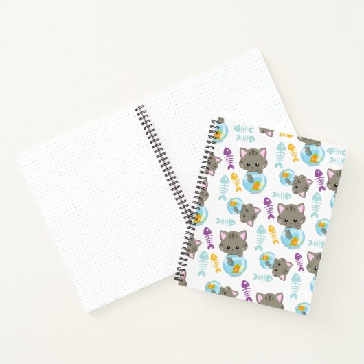 Carnet Motif De Chats, Chats Mignons, Chatons, Poisson (Intérieur)
