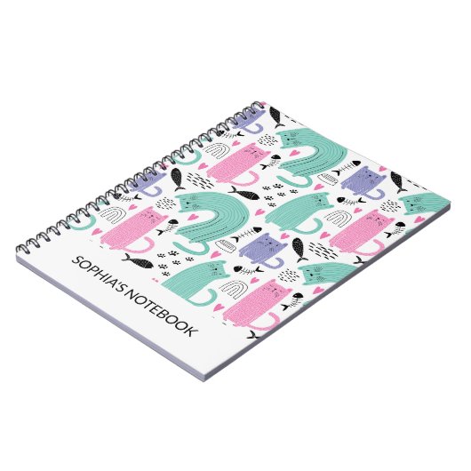 Carnet Motif de chats mignons (Côté gauche)