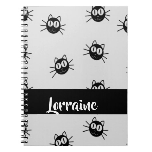 Carnet Motif de chats noirs (Devant)