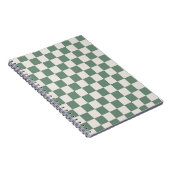 Carnet Motif De Chèque Vert Et Crème À damiers Classique (Côté Droit)
