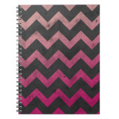Carnet Motif de chevron gris foncé rose magenta (Devant)