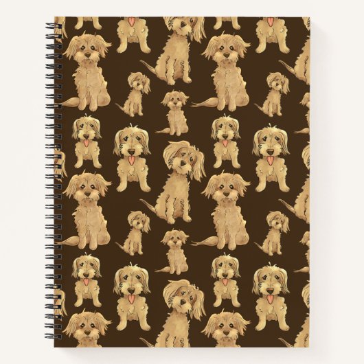 Carnet Motif de chien Brown labradoodle doré (Devant)