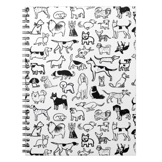 Carnet Motif de chiens noirs et blancs | Cool Canine Love (Devant)