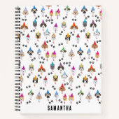 Carnet Motif de chiens pour fête d'anniversaire mignonne (Devant)