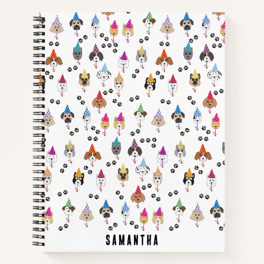 Carnet Motif de chiens pour fête d'anniversaire mignonne (Devant)