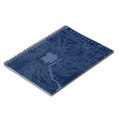 Carnet Motif de circuit Geek bleu (Côté gauche)