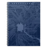 Carnet Motif de circuit Geek bleu (Devant)