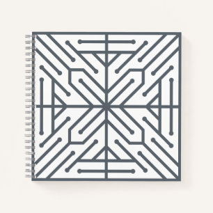 Carnet Motif de circuit technique géométrique Art Déco mo