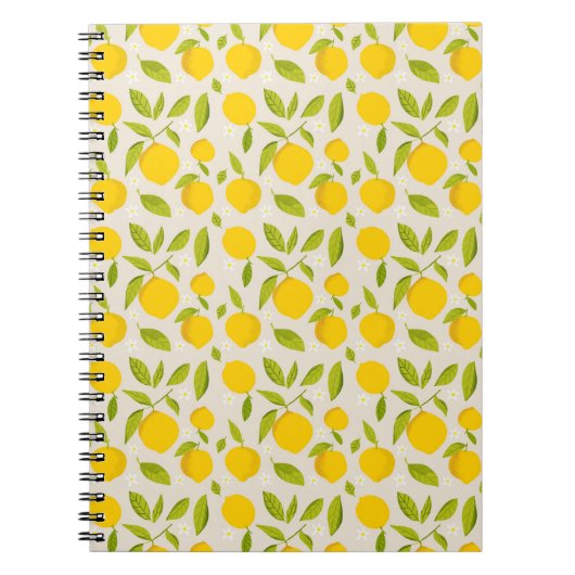 Carnet Motif de citron clair - Fruit d'agrumes jaunes fra (Devant)