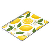 Carnet Motif de citron frais avec feuilles et fleurs (Côté gauche)