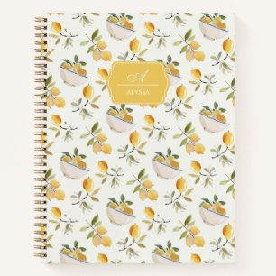Carnet Motif de citron personnalisé de style country fran