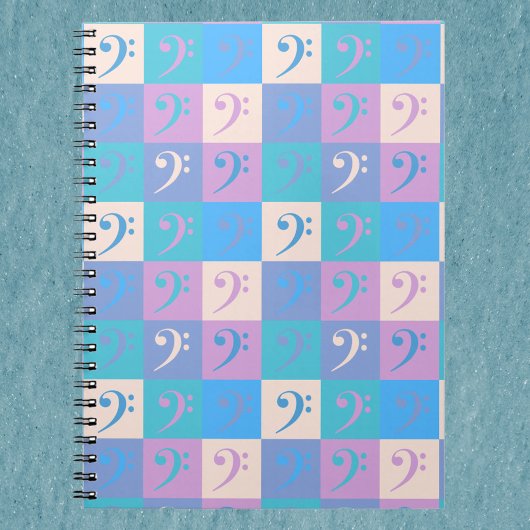 Carnet Motif de clé de fa pastel