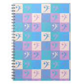 Carnet Motif de clé de fa pastel (Devant)
