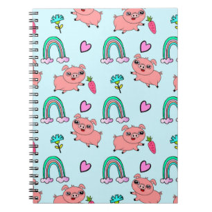 Carnet Motif de cochons et d'arcs-en-ciel mignons et orig