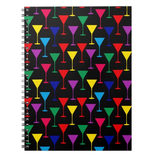 Carnet Motif de cocktail Martini coloré (Devant)