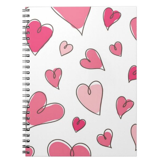 Carnet Motif de coeur (Devant)