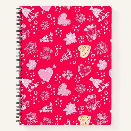 Carnet Motif de coeur (Devant)