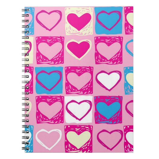 Carnet Motif de coeur (Devant)