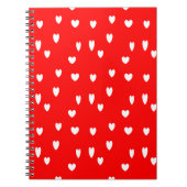 Carnet Motif de coeur blanc sur rouge (Devant)