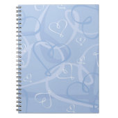 Carnet Motif de coeur bleu (Devant)