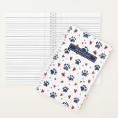 Carnet Motif de coeur d'empreinte de patte d'animal migno (À l'intérieur)