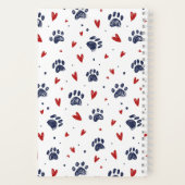Carnet Motif de coeur d'empreinte de patte d'animal migno (Verso)