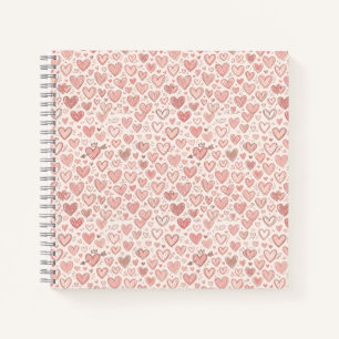 Carnet Motif de cœur dessiné à la main