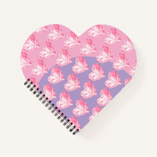 Carnet Motif de cœur en diamant rose – Design mignon et é