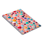 Carnet Motif de cœur multicolore (Côté Droit)