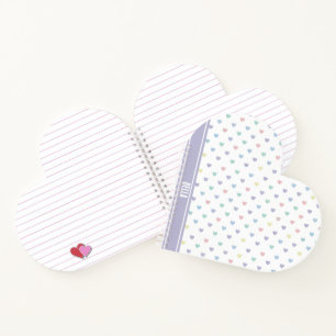 Carnet Motif de cœur pastel doux minimaliste personnalisé