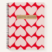 Carnet Motif de coeur romantique et rouge moderne (Devant)