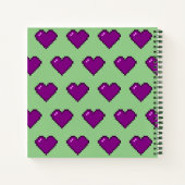 Carnet Motif de coeur violet Pixel (Dos)
