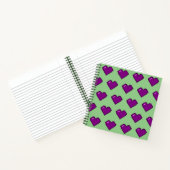 Carnet Motif de coeur violet Pixel (Intérieur)