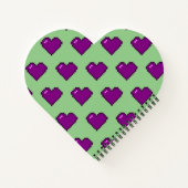 Carnet Motif de coeur violet Pixel (Dos)