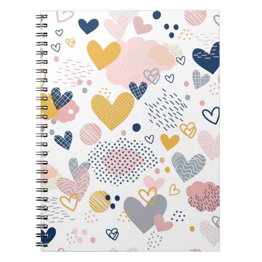 Carnet motif de coeurs Abstraits (Devant)
