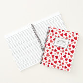 Carnet Motif de coeurs en patchwork aquarelle rouge migno (Intérieur)